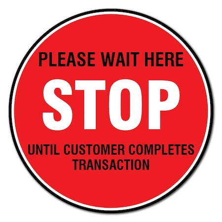 Signmission Stop Please Wait Here Non-Slip Floor Graphic, 11in Vinyl Decal, 6PK, 11 in H, FD-2-C-11-6PK-99992 FD-2-C-11-6PK-99992